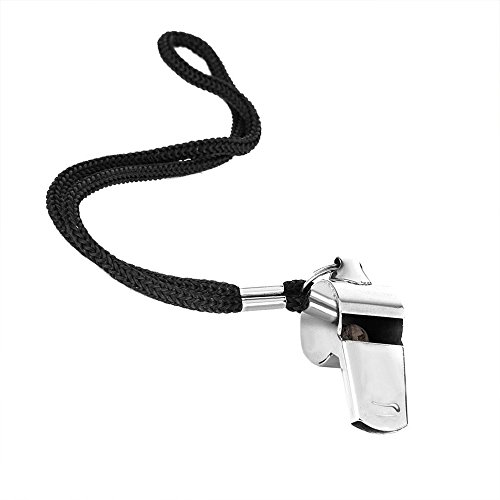 Soccik Edelstahl Pfeifen Metall Schiedsrichter Pfeife Whistle Trainingspfeife Trillerpfeife Notfallpfeife mit Halterseil für Trainer 1 Stück Cover
