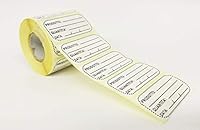 1000 ETICHETTE CONGELATORE A ROTOLO ADESIVE 25X50mm CON SCHEDA PRODOTTO, QUANTITA' e DATA