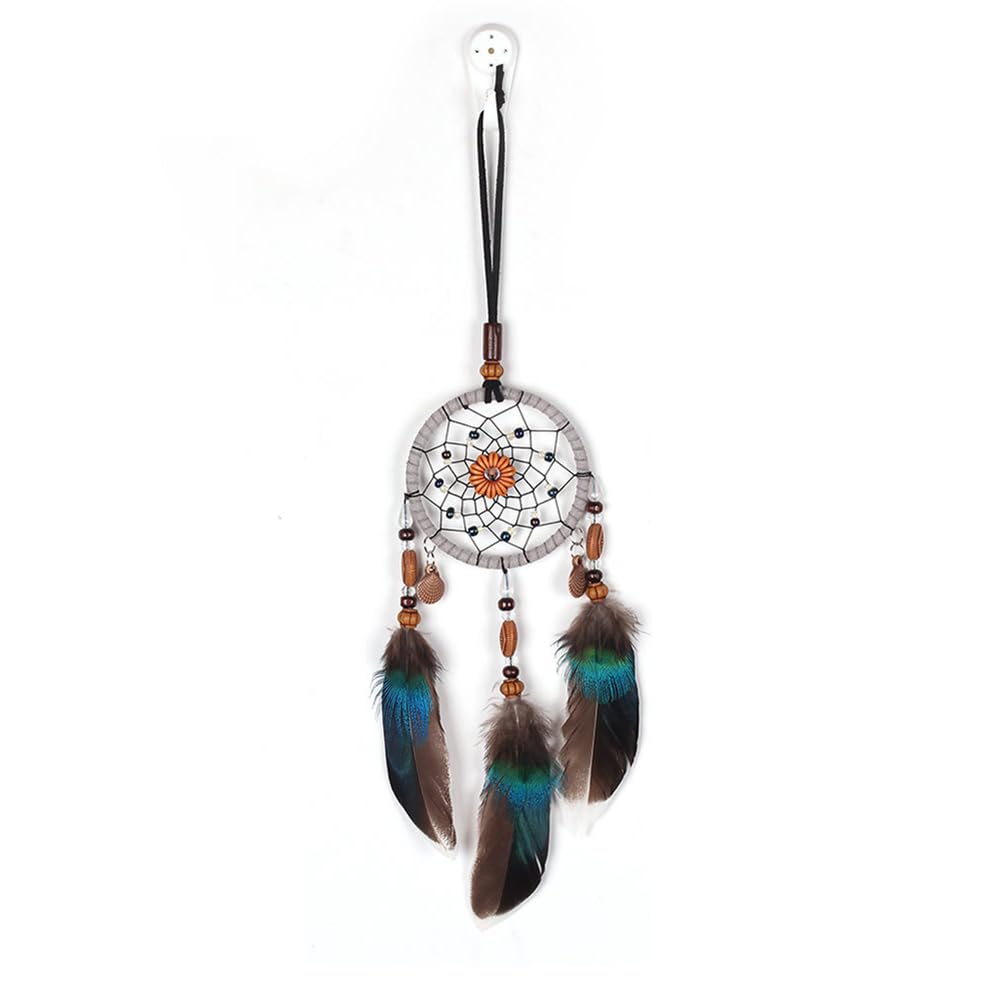 Art Dream Catcher Ornament Gift Wind Chimes Pendant Handmade Crafts Pumpkin Feather for Car Office Hotel Homestay