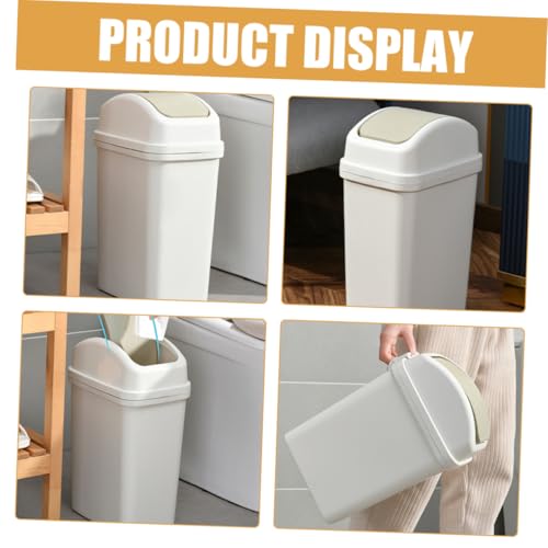 Bote de basura para hogar con tapa basculante color blanco miniatura 7