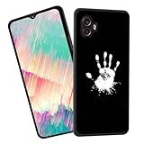 EFGWSDER for Galaxy A07 4G Case,Slim Shockproof TPU Soft Rubber Silicone Cover Phone Case for Samsung Galaxy A07 4G,White Handprint