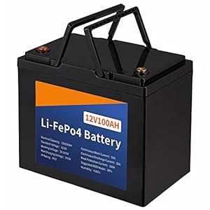JHKGY Batterie À Décharge Profonde 12V 100Ah Lifepo4,Batterie Rechargeable Au Lithium Fer Phosphate,Plus De 2000 Cycles De Batterie pour Camping-Car, Camping, Maison Solaire, Bateau, Etc.