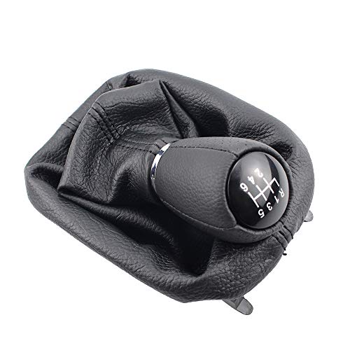 ZPARTNERS Pommeau de Levier de Vitesses en Cuir pour Seat Leon 1 MK1 pour Toledo IL MK2 Couvre-Soufflet 12mm - 6 Vitesses Cover