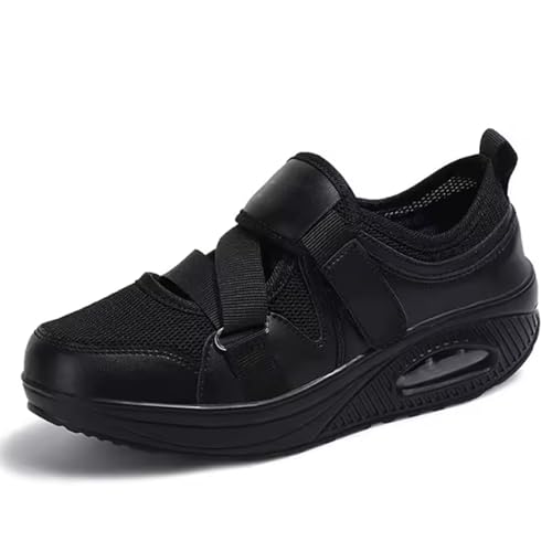 Basket orthopédiques femme pieds larges avec scratch, Basket orthopédiques décontractées à la mode pour femme Casual Fitness Sneakers Légères Respirante...