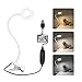 8W LED Lampada Pinza Letto con USB, 3 Colore 10 Luminosità Regolabile, Collo di Cigno Flessibile 360°, lampada con pinza per Comodino, Scrivania, PC, Tavolo, Bianco (Adattatore Non Incluso)