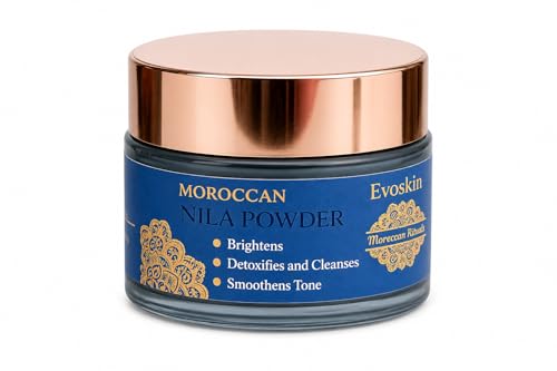 Image of Moroccan Rituals by Evoskin Moroccan Nila Powder for Skin Care | Helps Brighten Look & Improve Texture | Supports Cleansing & Detox Routine | Evens Appearance of Skin Tone | Natural Beauty Care Powder for Face & Body (30g)