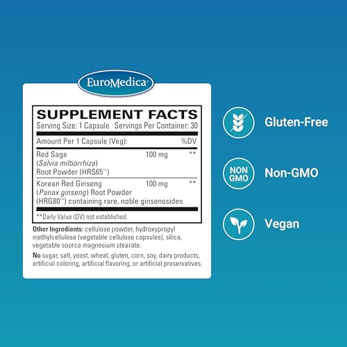 Image of EuroMedica Healthy Circulation - Dietary Supplement for Healthy Circulation Support - Healthy Blood Flow & Heart Function Aid - Non-GMO & Vegan Capsules - 30 Capsules (30 Servings)