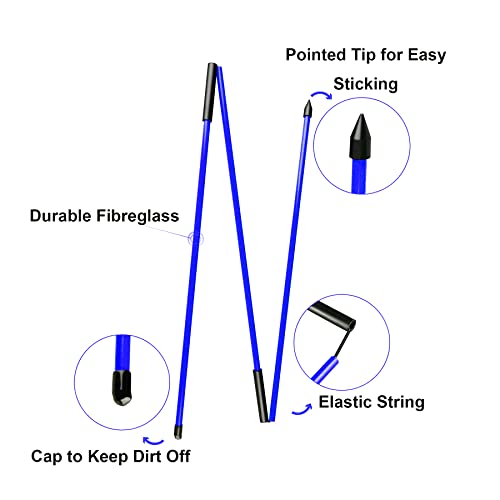 Eshan Golf Alignment Sticks 2 Pack Swing Training Aid Equipment Collapsible Trainer Practice Rods Posture Corrector In Handy Storage Tube Case For Men Women Golfer Swinging (Blue) #TOP2