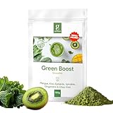 GREENORA Smoothie Poudre Spiruline, Épinards, Gingembre, Chou Kale, Mangue et Kiwi. Fruits et Légumes Lyophilisés 100% Naturels. Superaliments. 100g