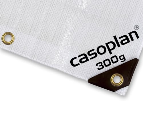 CASOPLAN 300g Heavy Duty Abdeckplane aus PE-Bändchengewebe mit stabilen Messingösen in diversen Größen erhältlich. Extrem reißfest und wasserdicht. (5 x 9m)