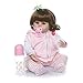 HIJIN 48Cm Poupée Fille Réaliste Réincarné du Nouveau-Né en Silicone Souple Réincarné Enfant en Bas Âge Nuisettes Tissu du Corps À La Main Jouet, Pacifier Jouets Cadeaux pour Les Enfants
