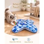 [Baby Grade Automatic Hide &Seek Interactive Cat Toys for Indoor Cats,[Week-Long Big Battery] Rechargeable Smart Touch-Activated Kitten Toy with Moving Rainbow Tail for Bored Adult Cats, Blue - Image 4