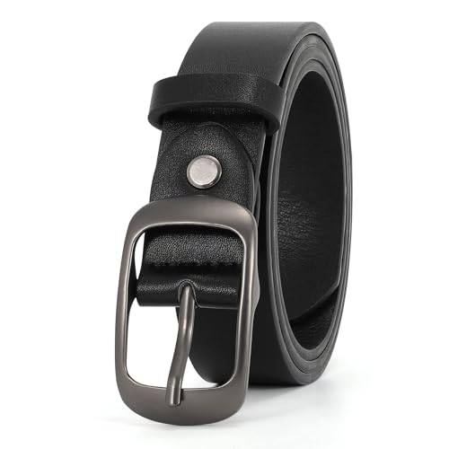 WHIPPY Damen-Ledergürtel in Übergröße, modischer Jeans Gürtel mit fester Dornschließe für Jeans-Hosen-Kleid