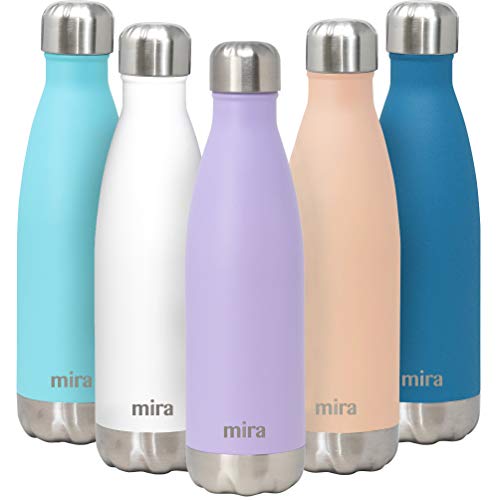 MIRA 17 oz Insulated Water Bottle - Stainless Steel Cola Shape Thermo - Double Wall Hot & Cold Flask (24Hr Cold/12Hr Hot) - Lavender Violet