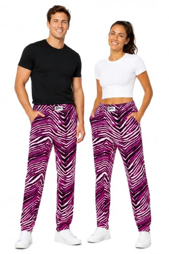 Zubaz Men's Z88 The Original 3-Color Zebra Pants - Black