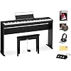 Casio PX-S3100 Privia Digital Piano - حزمة سوداء مع حامل CS-68، ونظام SP-34 ثلاثي الدواسات، ومقعد، وسماعات رأس، وكتاب تعليمي، ودروس عبر الإنترنت، وقماش تلميع أوستن بازار
