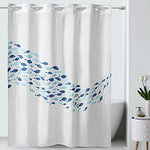 Hookless Fish Print Peva Shower Curtain #TOP1