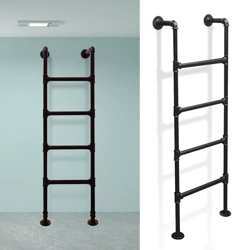 Échelle d'escalade murale ultra robuste 330 LB en fer forgé noir - 2