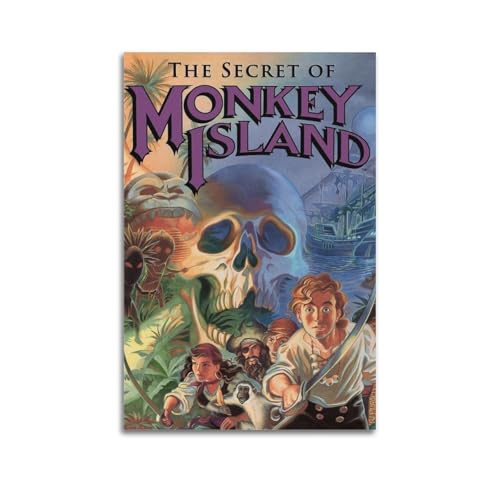 LIHAIXUAN LeChuck's Revenge-Monkey Island Poster auf Leinwand, Wandkunst, ästhetische Bilder, Kunstdrucke für Wanddekoration, 50 x 75 cm, ungerahmter Stil