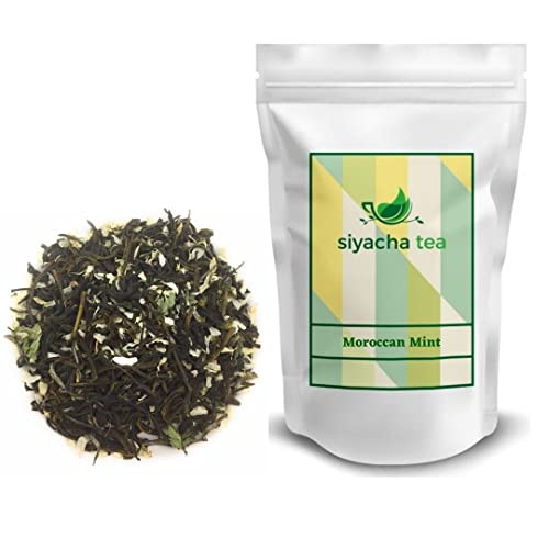 Image of Siyacha Tea Moroccan Mint Tea, 250 Grams, Green Tea Blended with Natural Chamomile Mint, For Destress and Digestion, Loose Leaf Healthy Beverage, Makes 125 Cups (approx)