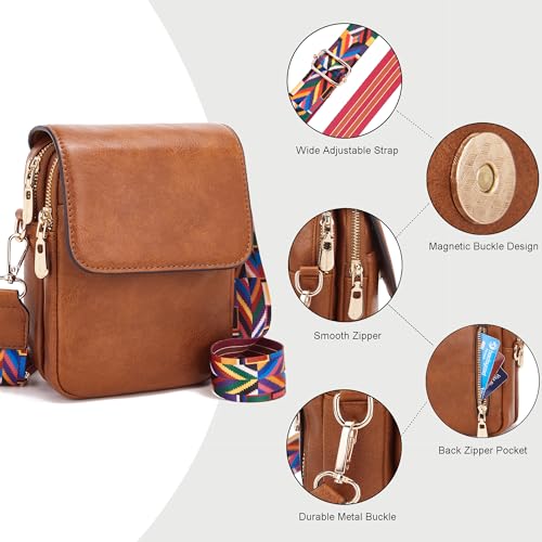 Soperwillton Crossbody Bags for Women Vegan Leather Purse Small Shoulder Handbags with Wide Adjustable Strap4