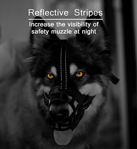 Dog Muzzle,Soft Basket Silicone Muzzles For Dog, Best To Prevent Biting, Chewing And Barking, Allows Drinking And Panting, Used With Collar #TOP6