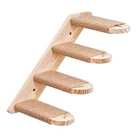 Kattenklimtreden voor – zwevende wandplanken, klimtreden voor katten, trappen van natuurlijk grenenhout, klimrek voor katten, trappen en treden