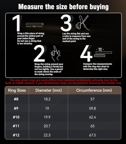 Image of 10 Gen Diamond Smart Ring and Wireless Charging Case【Industry Ranking No.1 - 0 Measurement Error】 2026 Smart Ring for Women & Men for Sleep Tracking Wearable Device,Fitness Ring 10#