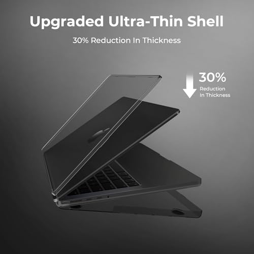 Image of EooCoo Case Compatible with MacBook Pro 14 inch M5 2026-2021 M4 M3 M2 M1 Pro /Max Chip, Hard Shell Cases with Keyboard Cover, Screen Protector - Crystal Black