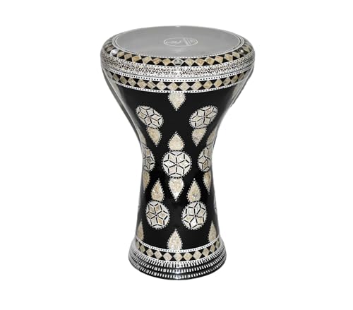 FAMA.store New Gawharet El Fan Drum Darbuka tabla doumbek 17/17.5 inch inlaid mother of pearl with free bag ((Black Space)) - Thumbnail 4