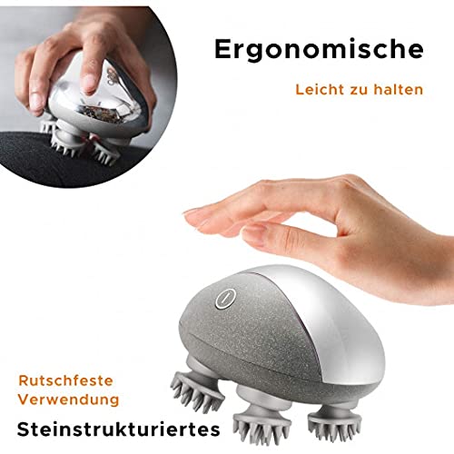 Breo Scalp Mini Pro Massaggiatore Cuoio Capelluto Elettrico | Vincitore iF Design Award 2019, massaggiatore per cuoio capelluto IPX7 con base di ricarica in bambù, senza fili e compatto