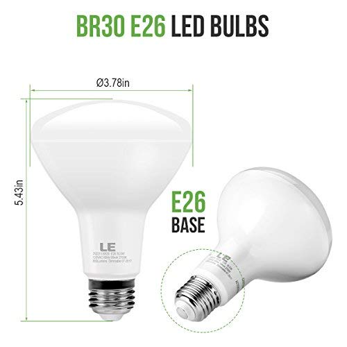 Le Br30 E26 Led Flood Light Bulbs, Dimmable, 10.5W 850 Lumens, 65 Watt Incandescent Equivalent, 2700K Warm White, 110° Wide Beam Angle, 8 Packs #TOP1