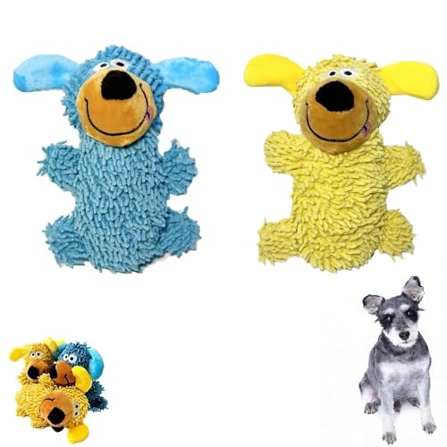 Lettuce Pets Squeaky Dog Plush Toy, Lettuce Pets Dog Chew Toys for Interactive PlayFun, Use yellow and blue color that can be recognized by dogs, Durable to Keep Them Busy (A+B)