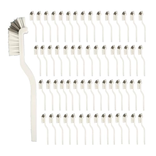 UCEHIPAW 60 Pcs Kitchen Scrub Brush Bulk with Stiff Bristle Plastic Edge Corner Cleaning Brush for Bathroom Sink Household Bottle Dish Window Track Tile Lines Crevice