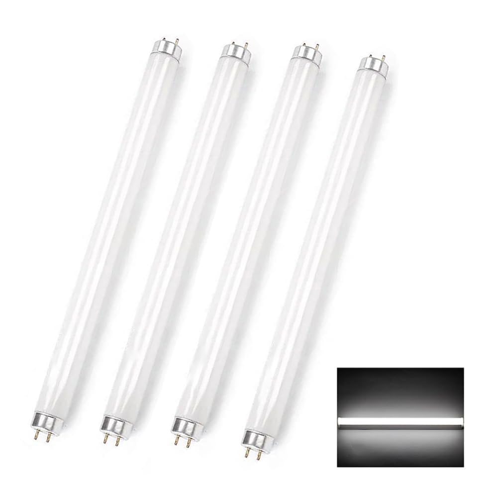 Générique 4 Pack T8 Tubes Fluorescents 600mm, 18W T8 Blanc Froid 6500K, Base G13, Faible Consommation D'énergie, éclairage D'urgence à économie D'énergie, Convient Pour Cuisine,Salle De Bain, Armoire