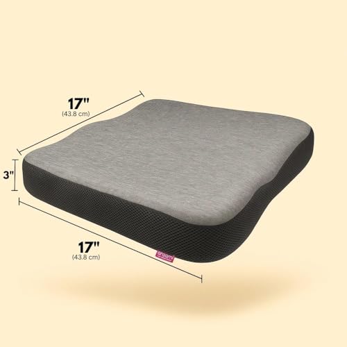 Image of Memory Foam Car Seat Back Support, Orthopedic Lumbar Back Rest for Back Pain Relief, Back Support Pillow for Office ChairCarBack Support Pillow,-Seat Cushion (Grey, Chair Squre CUSION)
