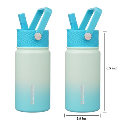 Image of BJPKPK Insulated Water Bottle, 15oz Stainless Steel with Straw Lid