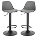 EUGAD 0650BY-2 Barhocker 2er Set Gepolsterter Drehhocker mit Luftheber-Design, Kunstleder Barstuhl mit Lehne Küchen, Höhenverstellbar Grau