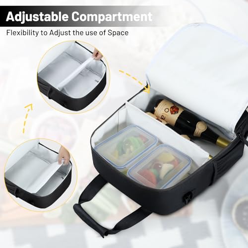 Image of MIER Small 16L Insulated Cooler Backpack with Removable Divider, Lightweight Soft Wine Cooler Bag for Beach Travel Work Picnics Camping, Portable Lunch Backpack for Men Women, Black
