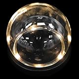BESPORTBLE Cúpula de Vidrio Transparente Base de Madera, Campana Decorativa para Flores Permanentes, Cubierta Protectora Esférica de 12 Cm para Micropaisaje y Decoración de Hogar