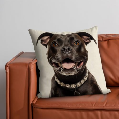 Ganshan Bi GAN-BZ-456903 Funny English Bulldog Dog Pillow Cover Dog Puppy Art Decorative Pillow Case thumb #6