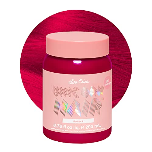 Lime Crime Unicorn Hair Dye Full Coverage, Lipstick (PinkRed) Vegan