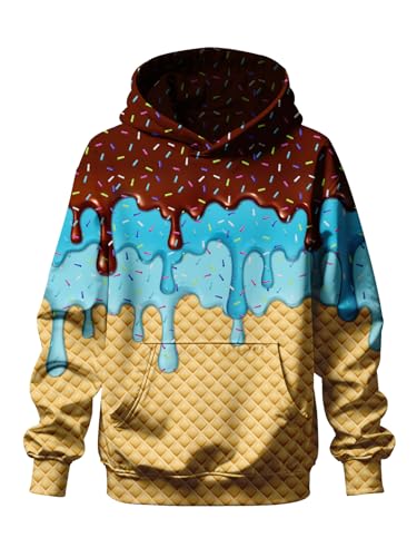 wangstar Graphic Hoodies for Boys Sweatshirts for Teen Boys Fashion Hoodies Size 14-16 Youth Cool Ice Cream