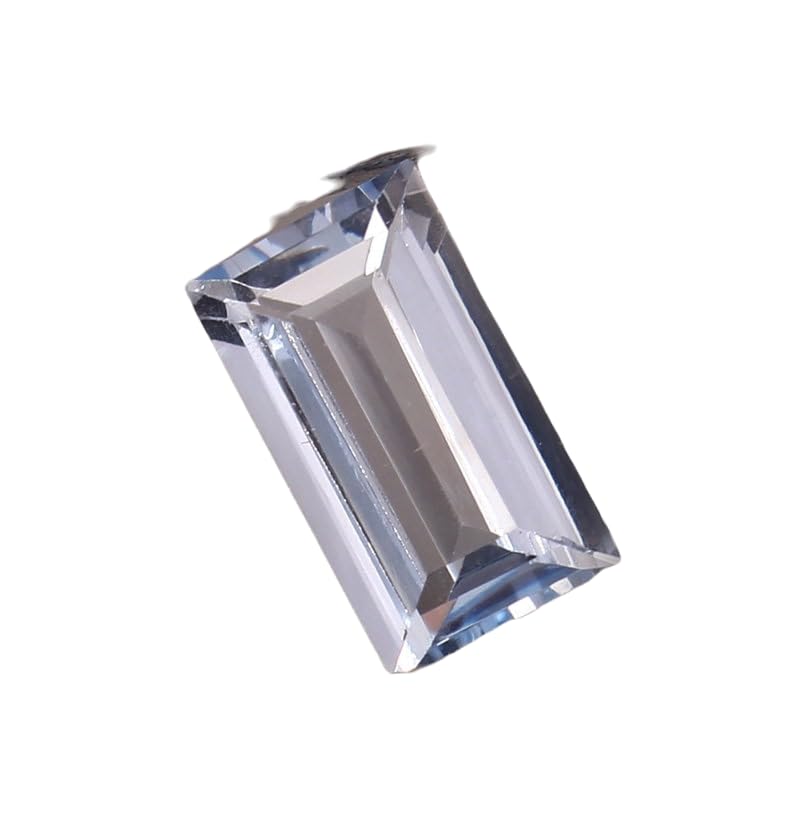 Aigue-marine naturelle du Brésil 12x7mm taillée en baguette pour la création de bijoux uniques
