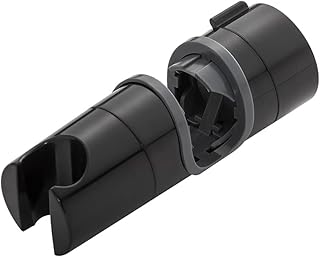 OFFO Shower Head Holder for Slide Bar Adjustable 18-25mm(0.71-1.00 inch) O.D, Adjustable Holder for Slide Bar Slider Clamp Bathroom Replacement, 360 Degree Rotation Sprayer Holder, Gloss Black