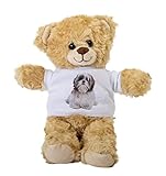 DogsMakeMeHappy Shih Tzu Teddy Bear, Dog Gift Stuffed Animal, Plush Teddy Bear with Tee, Gift for Her, Birthday Christmas Basket Gift Idea