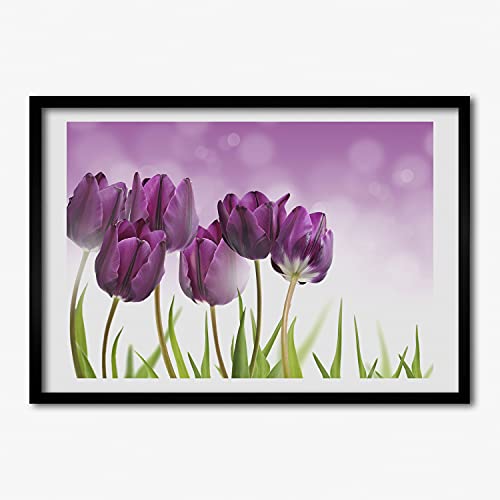 Peinture tulipes de filet Tulup cadre MDF 70x50 : une finition bois moderne et raffinée