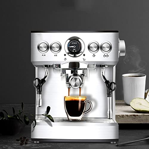 Máquina de café espresso semiautomática, acero inoxidable cepillado, vapor y espuma para bebidas con leche, macchiato… - Imagen 3
