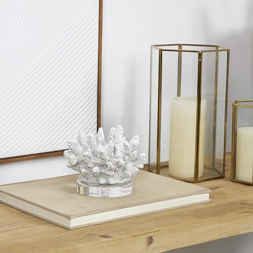 Escultura Decorativa de Coral Blanco Polystone 6" x 5" x 4" miniatura 2
