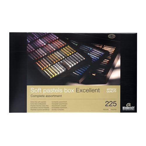 Rembrandt Professionelles Weiche Pastelle Set in luxuriösem Holzkasten Excellent | 225 ganze Pastelle | Alle 218 Farben + Extras